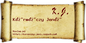 Körmöczy Jenő névjegykártya