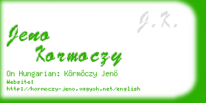 jeno kormoczy business card